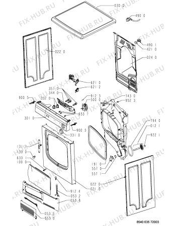 Схема №1 AWL 635 с изображением Обшивка для сушилки Whirlpool 481245215679