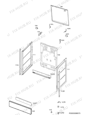 Взрыв-схема плиты (духовки) Zanussi ZCG510G1WA - Схема узла Housing 001