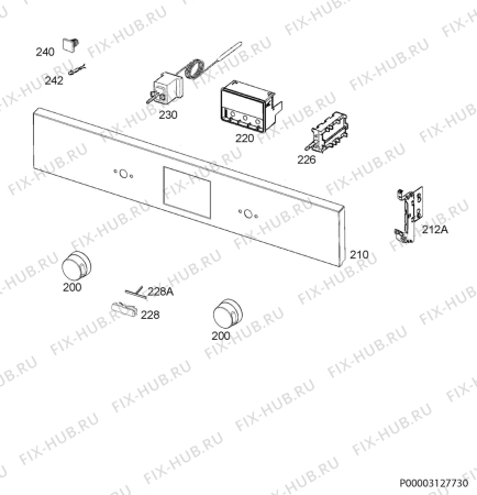 Взрыв-схема плиты (духовки) Electrolux EOB301X - Схема узла Command panel 037