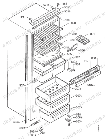 Взрыв-схема холодильника Corbero FC1801 I - Схема узла Housing 001
