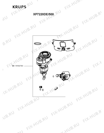 Взрыв-схема кофеварки (кофемашины) Krups XP7220DE/500 - Схема узла VP003505.9P3