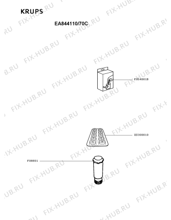 Взрыв-схема кофеварки (кофемашины) Krups EA844110/70C - Схема узла FP005138.7P4