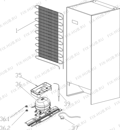 Взрыв-схема холодильника Gorenje RB4121ANW (730504, HTS20293) - Схема узла 03