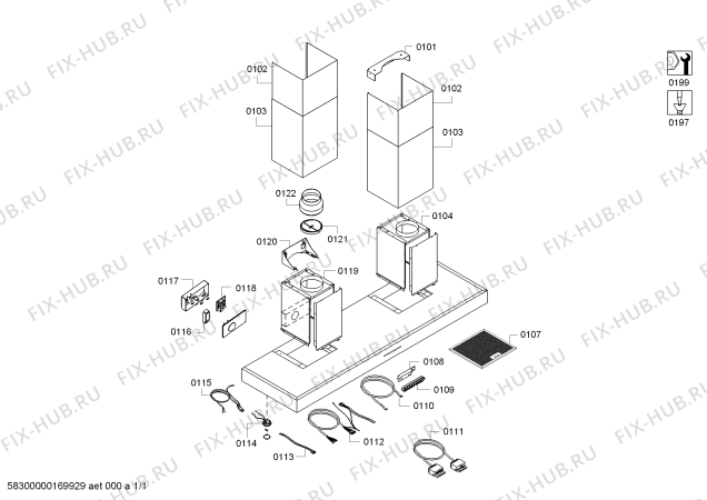 Схема №1 AW482180 Gaggenau с изображением Корпус для вытяжки Bosch 00745911