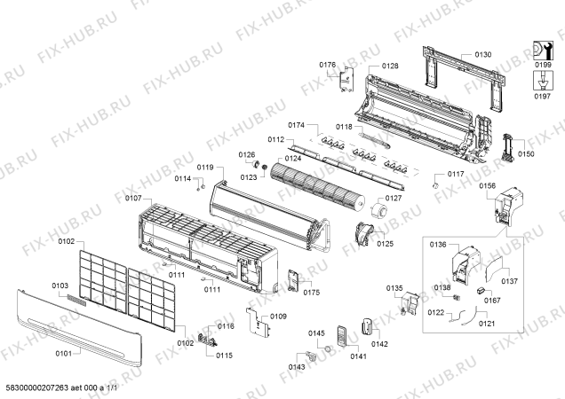 Схема №1 B1ZMI24102 24000 BTU IC UNITE с изображением Клемма для климатотехники Siemens 10006517