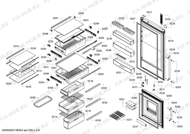 Схема №1 KGN49AC20 с изображением Планка для холодильника Bosch 00652459