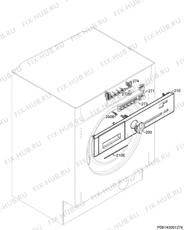 Схема №2 L61270BI с изображением Декоративная панель для стиральной машины Aeg 8082540025
