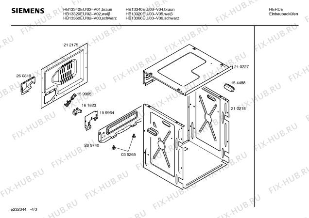 Схема №1 HB13361EU с изображением Фронтальное стекло для электропечи Siemens 00296339