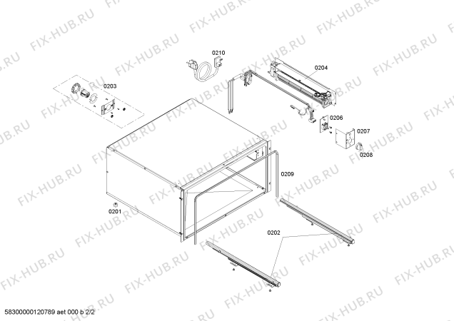 Взрыв-схема плиты (духовки) Bosch HSC290671 - Схема узла 02