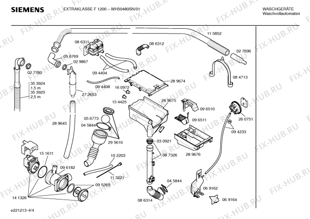 Схема №1 WH50480SN EXTRAKLASSE F1200 с изображением Инструкция по эксплуатации для стиралки Siemens 00523107