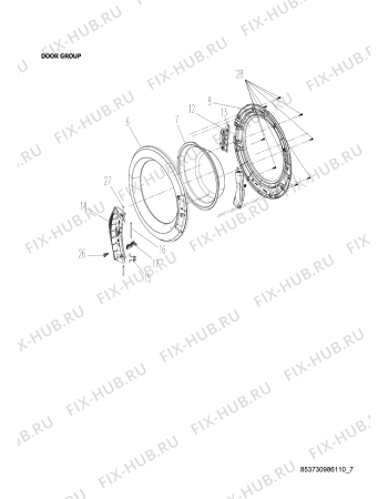 Схема №1 AWG/B M 6080 с изображением Блок управления для стиральной машины Whirlpool 482000019810
