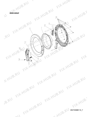 Схема №1 AWG/BM 7081 S с изображением Запчасть для стиральной машины Whirlpool 482000019809