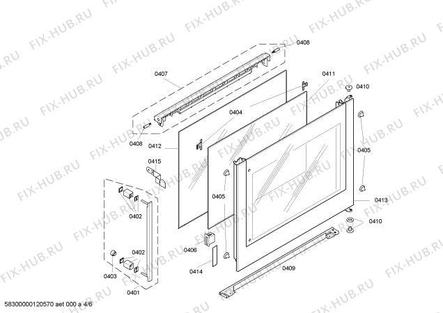 Взрыв-схема плиты (духовки) Bosch HBN34R551S - Схема узла 04