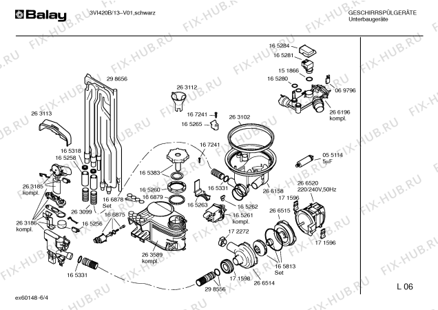 Схема №1 3VI420B с изображением Инструкция по эксплуатации для посудомоечной машины Bosch 00522630