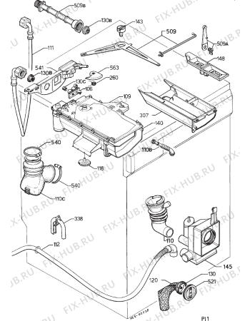 Взрыв-схема стиральной машины Electrolux EW622F - Схема узла Hydraulic System 272