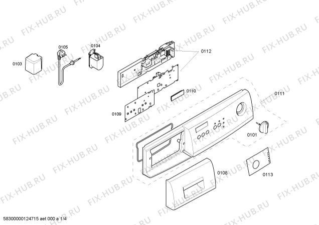 Схема №1 WLF20260BY с изображением Панель управления для стиралки Bosch 00665953
