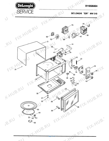 Схема №1 MW310 с изображением Селектор для микроволновки DELONGHI 533655