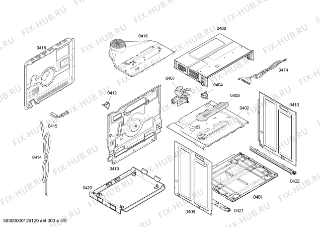 Взрыв-схема плиты (духовки) Lynx 4HT426X Horno Lynx ind.inx.multf.carr.guias.ec2 - Схема узла 04