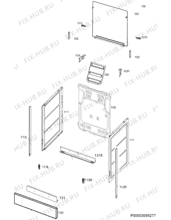 Взрыв-схема плиты (духовки) Zanussi ZCG9210H1W - Схема узла Housing 001