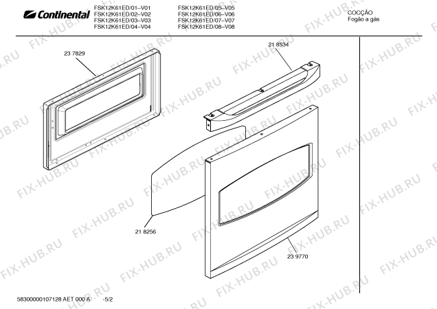 Взрыв-схема плиты (духовки) Continental FSK12K61ED - Схема узла 02