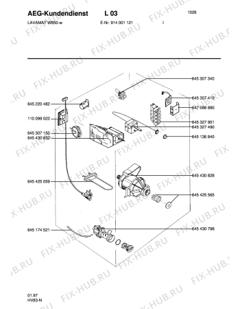 Взрыв-схема стиральной машины Aeg LAVW850-W I - Схема узла Electrical equipment