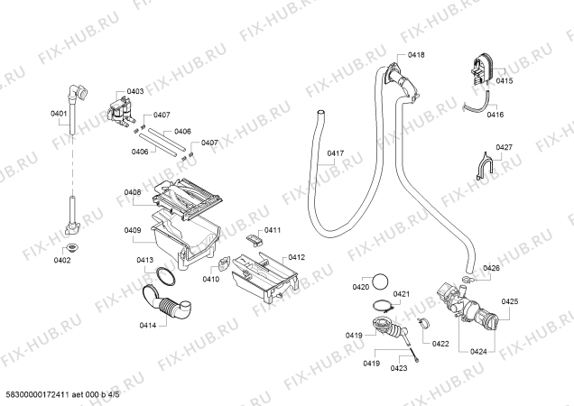 Взрыв-схема стиральной машины Bosch WAQ24362GR Avantixx 8 VarioPerfect - Схема узла 04
