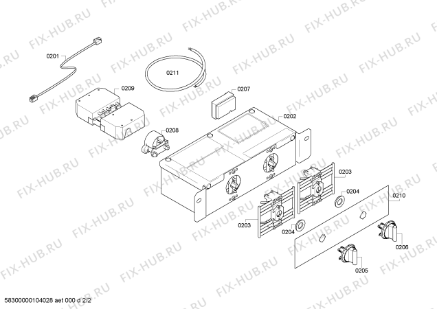 Взрыв-схема плиты (духовки) Gaggenau VC421110 - Схема узла 02