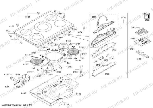 Схема №1 CET305TB Thermador с изображением Конфорка для плиты (духовки) Bosch 11016233