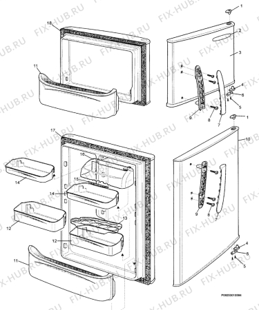 Взрыв-схема холодильника Zanussi Electrolux ZTX410W - Схема узла Section 2