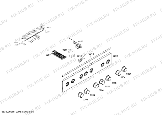 Взрыв-схема плиты (духовки) Constructa CH755351IL - Схема узла 02