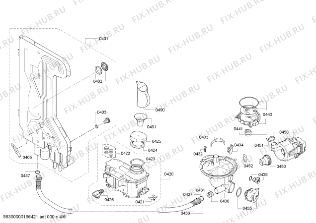 Взрыв-схема посудомоечной машины Bosch SMS63L02TR SilencePlus - Схема узла 04