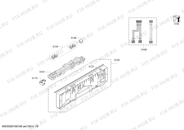 Схема №1 SR64E002RU с изображением Передняя панель для посудомойки Siemens 00745323