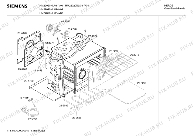 Схема №1 HM22022NL, Siemens с изображением Инструкция по эксплуатации для электропечи Siemens 00529575