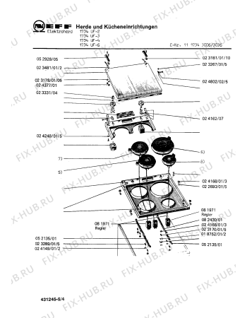 Схема №1 1734UF-2 с изображением Ручка для плиты (духовки) Bosch 00052580