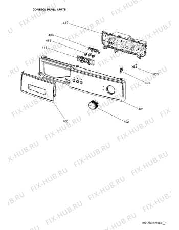 Схема №1 AWG 5600 с изображением Обшивка для стиралки Whirlpool 482000005871