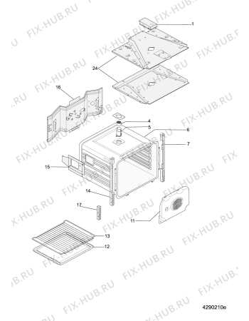 Взрыв-схема плиты (духовки) Hotpoint-Ariston FHS89PMIXHAS (F080448) - Схема узла