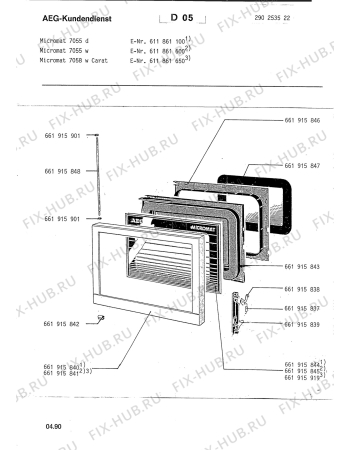 Взрыв-схема микроволновой печи Aeg MICROMAT 7055 W - Схема узла Section1