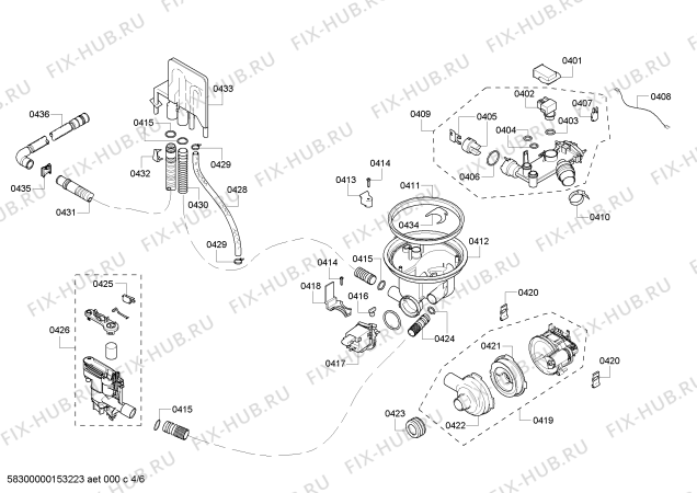 Схема №1 SHV43P13UC с изображением Регулировочный узел для посудомойки Bosch 00676936