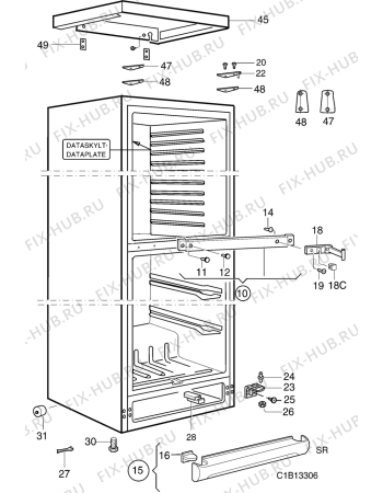 Взрыв-схема холодильника Upo UJP632 - Схема узла C10 Cabinet