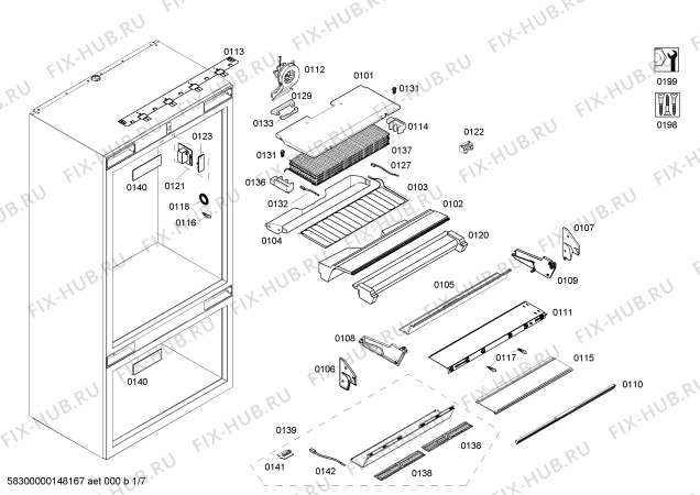 Схема №1 CIB30MIIR5 с изображением Монтажный набор для холодильника Bosch 00658250