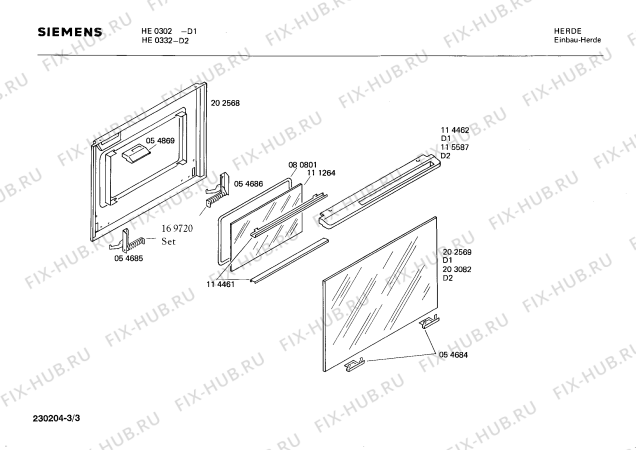 Взрыв-схема плиты (духовки) Siemens HE0302 - Схема узла 03