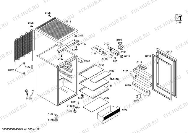 Схема №1 KT14RV21FF с изображением Компрессор для холодильника Bosch 00144986