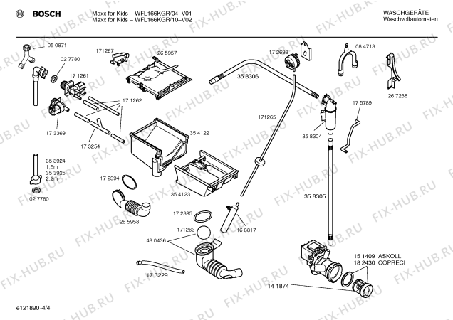 Взрыв-схема стиральной машины Bosch WFL166KGR MAXX FOR KIDS - Схема узла 04