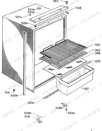 Взрыв-схема холодильника Tricity Bendix BF492W - Схема узла Housing 001