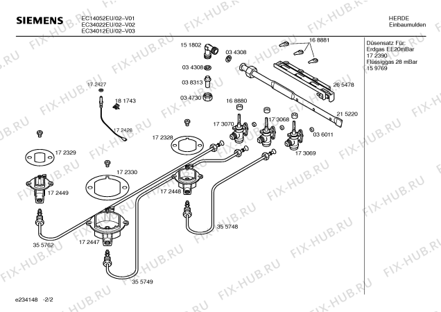 Схема №1 EC34022EU с изображением Столешница для плиты (духовки) Siemens 00215301