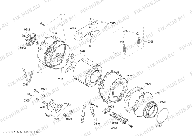 Взрыв-схема стиральной машины Bosch WAE24492 Bosch Maxx 7 - Схема узла 03