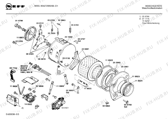 Схема №2 W4272W0 WI55 с изображением Панель для стиральной машины Bosch 00277781