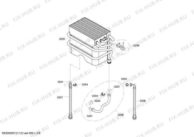 Схема №1 DT03056 с изображением Корпус для электроводонагревателя Siemens 00478017