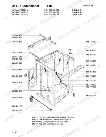 Взрыв-схема стиральной машины Aeg LAV1105 U W - Схема узла Housing 001