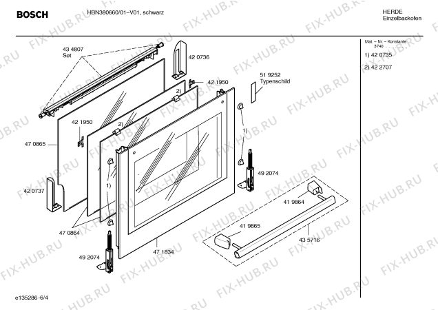 Взрыв-схема плиты (духовки) Bosch HBN380660 - Схема узла 04